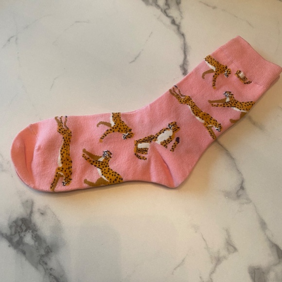 NWOT Socks-animal print pink with animal print - Picture 2 of 4
